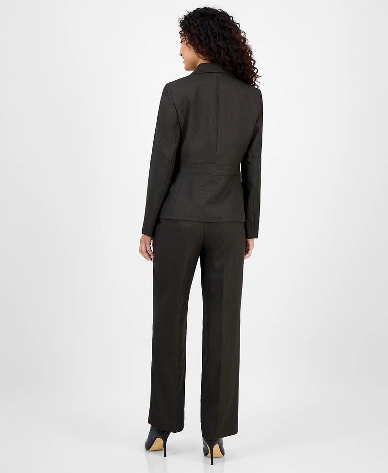 Le Suit Women's Notched Collar Wide-Leg Pantsuit