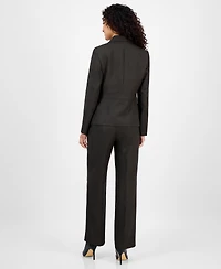 Le Suit Women's Notched Collar Wide-Leg Pantsuit