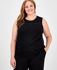 Anne Klein Plus Stud-Detail Tank Top