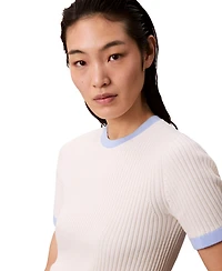 Calvin Klein Jeans Women's Crewneck Rib-Knit Cotton Top