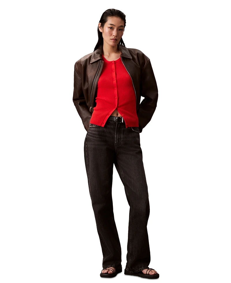 Calvin Klein Jeans Women's Smooth Cotton Rib Sweater Tank