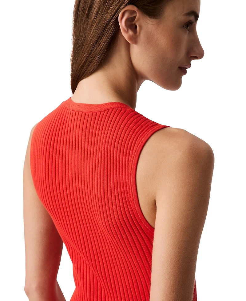 Calvin Klein Jeans Women's Rib-Knit Sleeveless Midi Dress