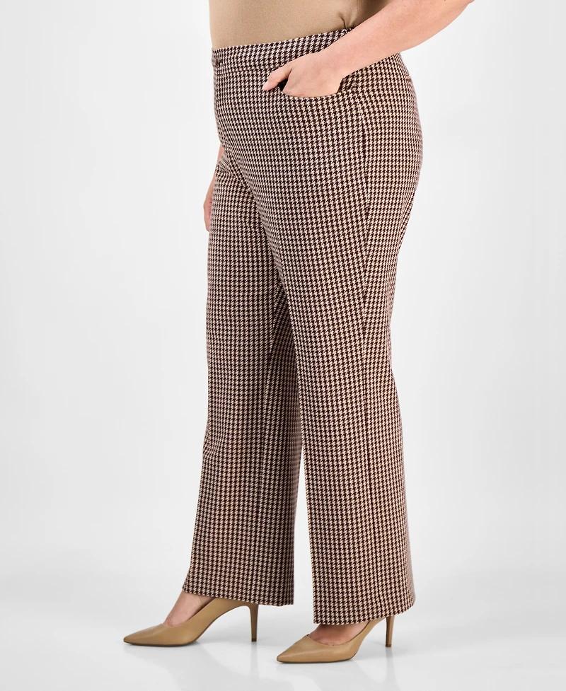 Anne Klein Plus Houndstooth Bootcut Pants