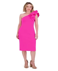 Eliza J Women's Ruffled-Shoulder Cocktail Dress