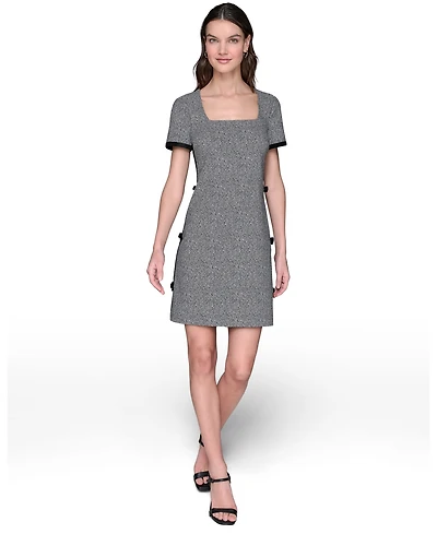 Karl Lagerfeld Paris Women's Millenium Knit Tweed A-Line Dress