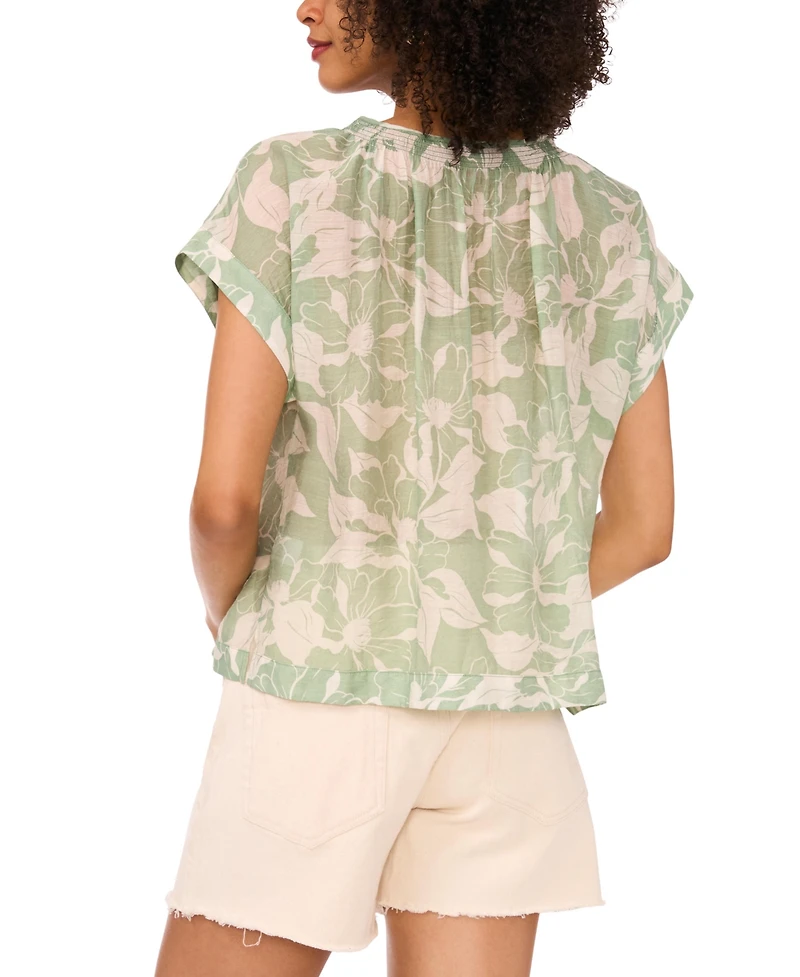 Vince Camuto Women's Shirred-Neck Peasant Blouse