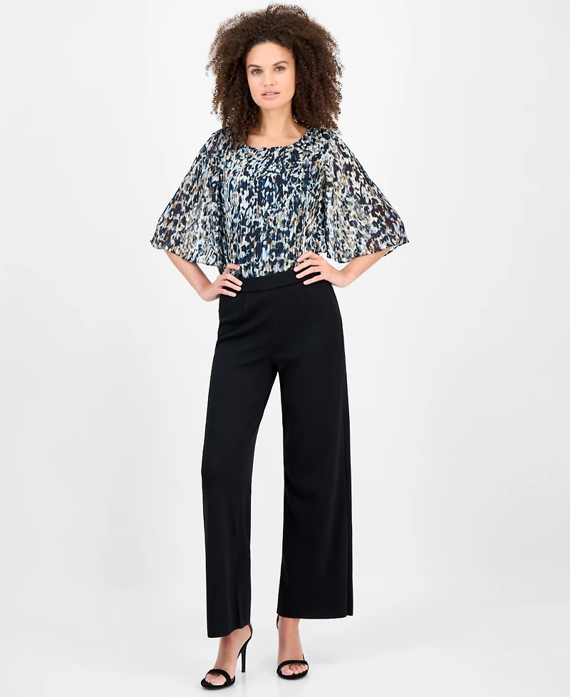 Anne Klein Women's Printed Cape-Sleeve Blouse