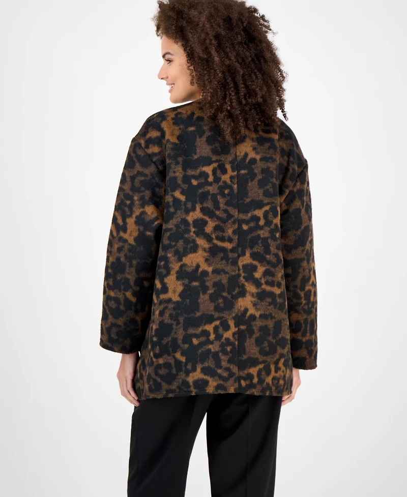 Anne Klein Women's Colllarless Brushed Double-Face Jacket