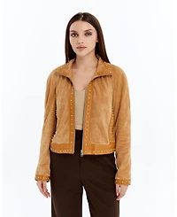 Furniq Uk Women's Suede Studded Jacket, Created for Macy's