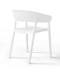 WestinTrends Outdoor Modern Stackable Plastic Resin Patio Dining Armchair (Set of 2