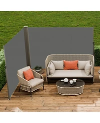 Slickblue Waterproof Retractable Side Awning Privacy Screen for Garden Patio or Balcony Use