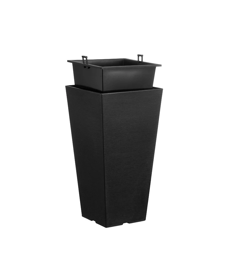 Tall Planter Set of 2 Square Tapered Planters for Outdoor Indoor