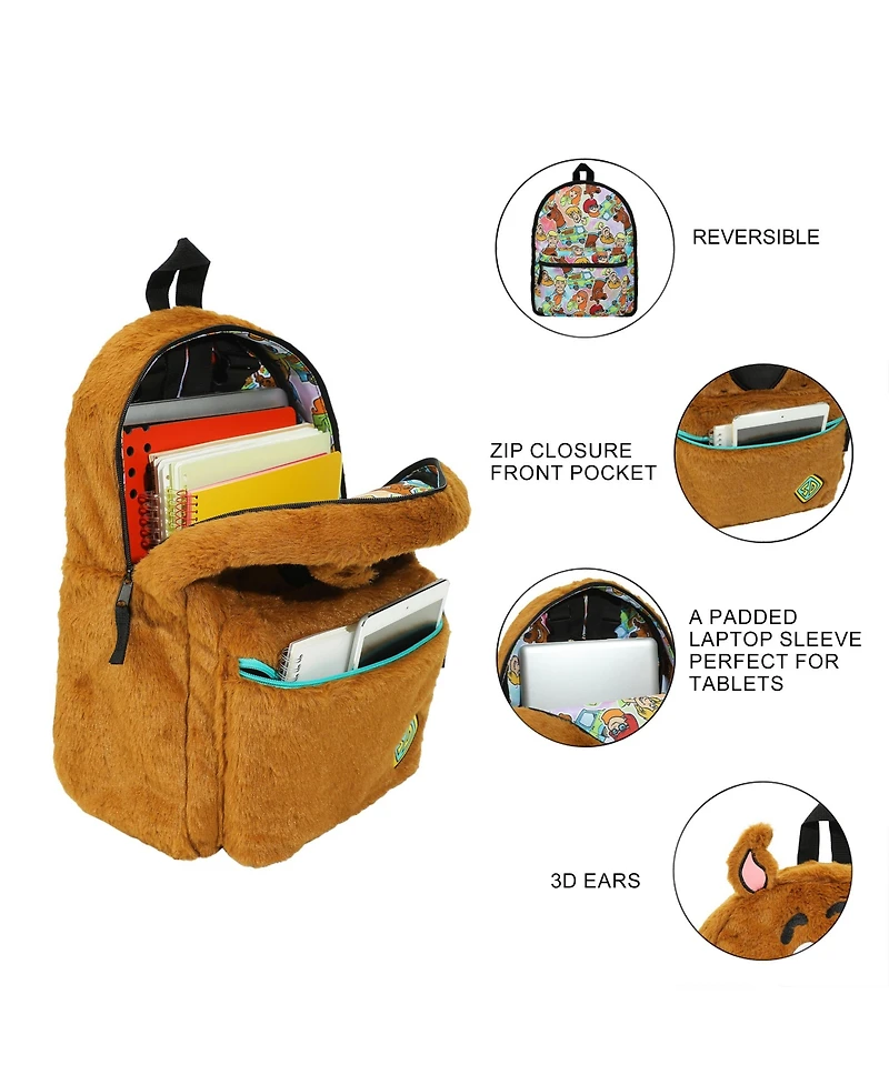 Scooby Doo Plush Scooby & Gang 16.5" Reversible Backpack