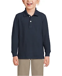 Lands' End School Uniform Kids Long Sleeve Mesh Polo Shirt