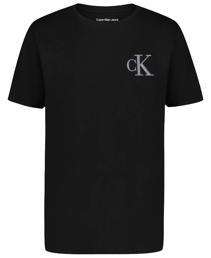 Calvin Klein Big Boys Stacked Logos Short Sleeve T-Shirt