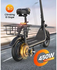 Gyroshoes Electric Scooter Adults with Seat, 450W Motor Up Smart Lcd Display, 20Miles Long Range, Electrically-Powered Motor Scooters