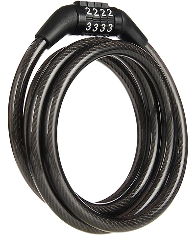 5 Ft Bike Lock Cable with Preset Combination, Vinyl Covered Security Cable for Outdoor Use