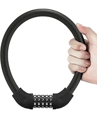 Bike Lock 5 Digit Cable Lock Lightweight Bicycle Lock Bike Lock Combination Portable Lock for Bike 22inch Black