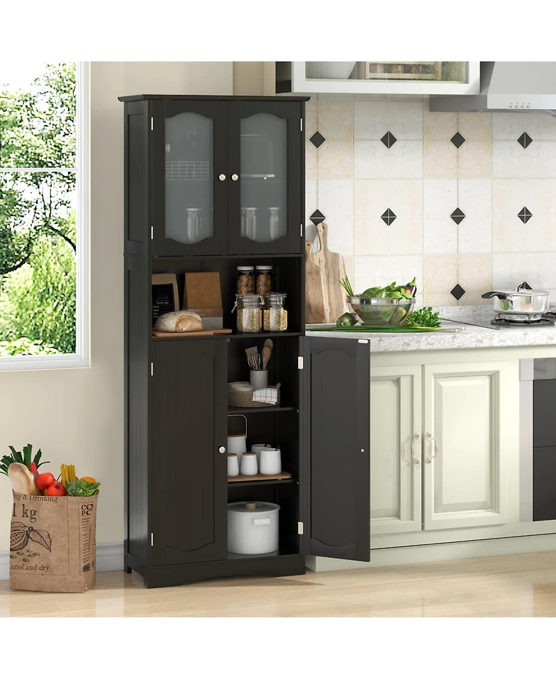 Slickblue Bathroom Storage Cabinet with Frost Glass Doors and Shelves