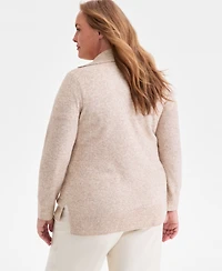Style & Co Plus Johnny Collar Luxsoft Sweater, Macy's Exclusive