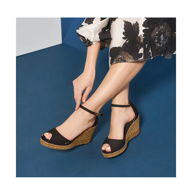 Aiguafreda Canvas Espadrille Sandal Wedges