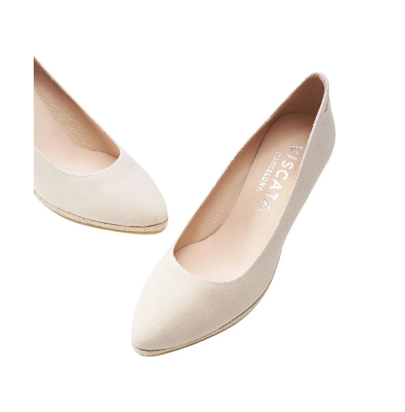 Viscata Roses Canvas U Cut Espadrille Wedges