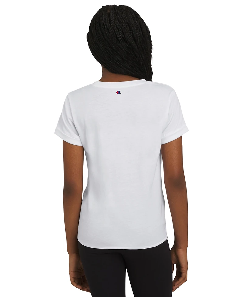 Champion Big Girls Logo Graphic Tie-Front T-Shirt