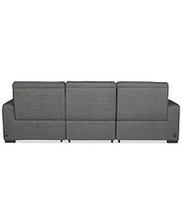 Miren -Pc. Fabric Chaise Sectional with 2 Power Headrest Recliners