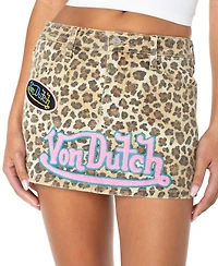 Von Dutch Women's Patched Leopard Mini Skirt