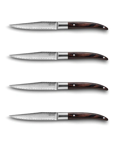 Laguiole Expression Damas 4 piece Steak Knife Set