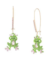 Betsey Johnson Faux Stone Backyard Frog Dangle Drop Earrings