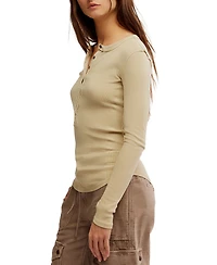 Free People Women's Long-Sleeve Henley Top