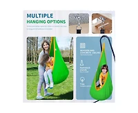 Outree Cotton Kids Pod Swing Seat Blue Pink and Blue,Sensory Swing for Indoor and Outdoor