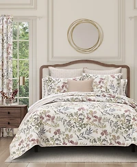 Royal Court Rosewood Botanical Leaf 3-Pc. Quilt Set
