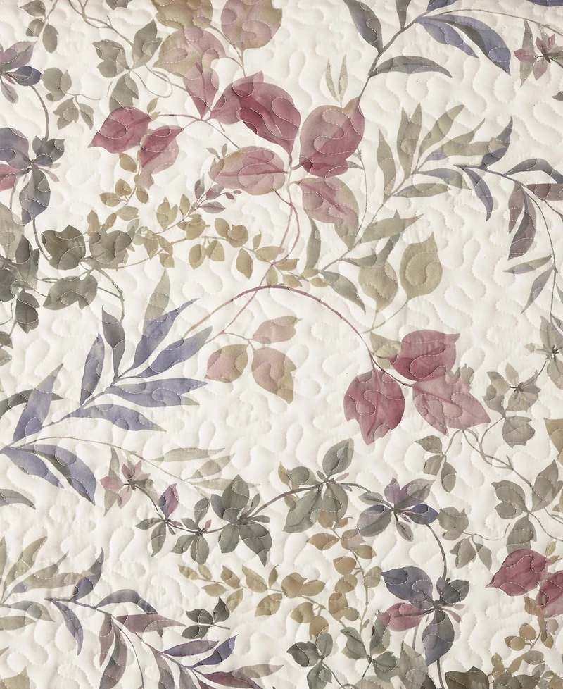 Royal Court Rosewood Botanical Leaf 3-Pc. Quilt Set, King/California King
