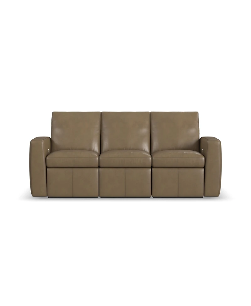 Flexsteel Aria 85" Fawn Leather Power Reclining Sofa
