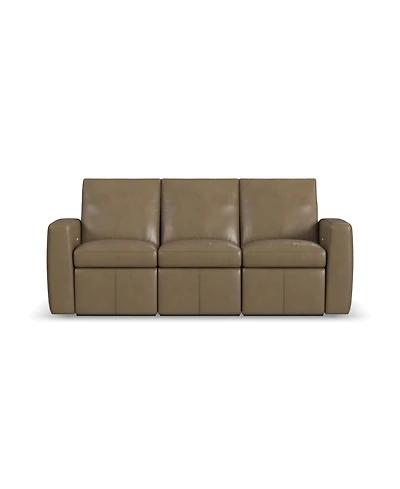 Flexsteel Aria 85" Fawn Leather Power Reclining Sofa