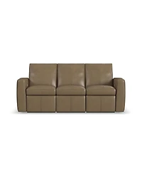 Flexsteel Aria 85" Fawn Leather Power Reclining Sofa