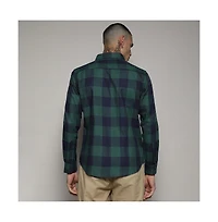 Campus Sutra Men's Navy Blue & Forest Green Buffalo Check Shirt