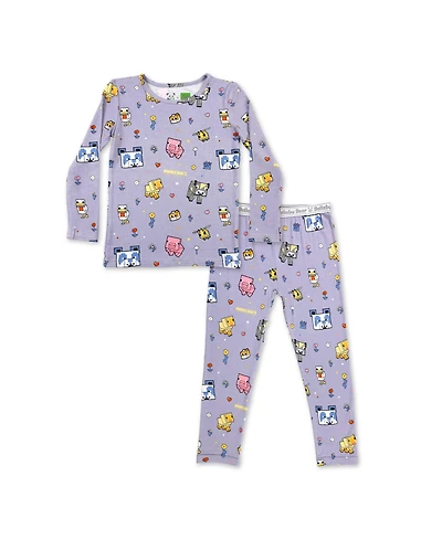 Bellabu Bear Unisex Kids' Minecraft Pixel Pals Set of 2 Piece Pajamas