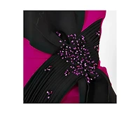 Amri Women's Contrast Bow Detail Crepe Gown
