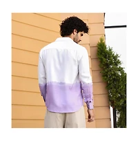 Campus Sutra Men's Lilac Ombre-Plunge Regular Shirt