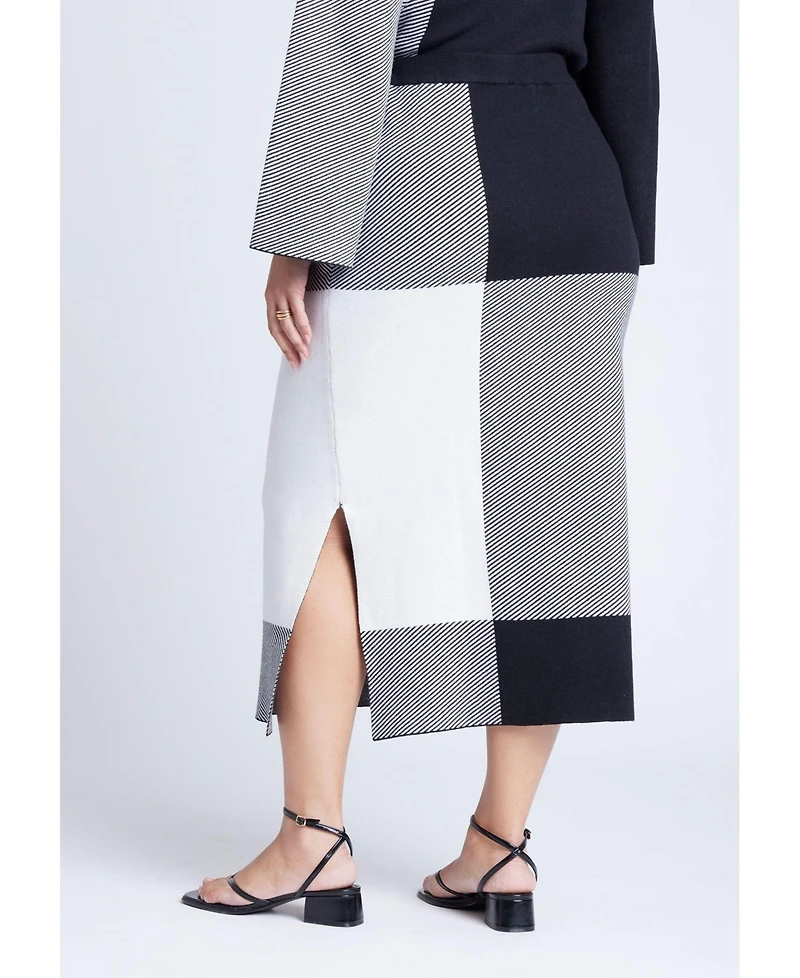 Eloquii Women's Intarsia Sweater Skirt