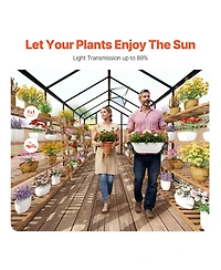 Slickblue Polycarbonate Greenhouse Outdoor Walk-in Greenhouse for Garden