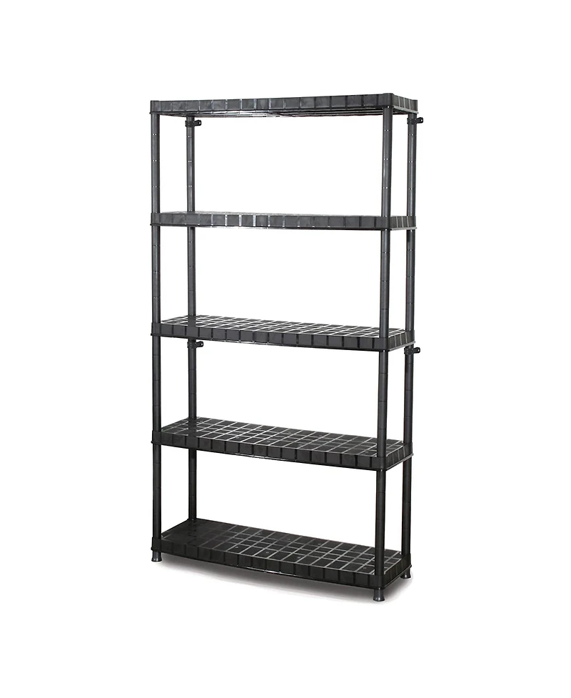 Ram Quality Products Optimo 16 inch 5 Tier Plastic Storage Shelves, Black