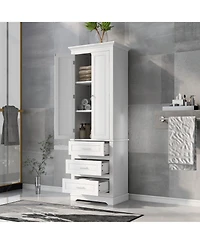 Casainc 70"H Tall Storage Cabinet with 3 Drawers for Bathroom or Office Use