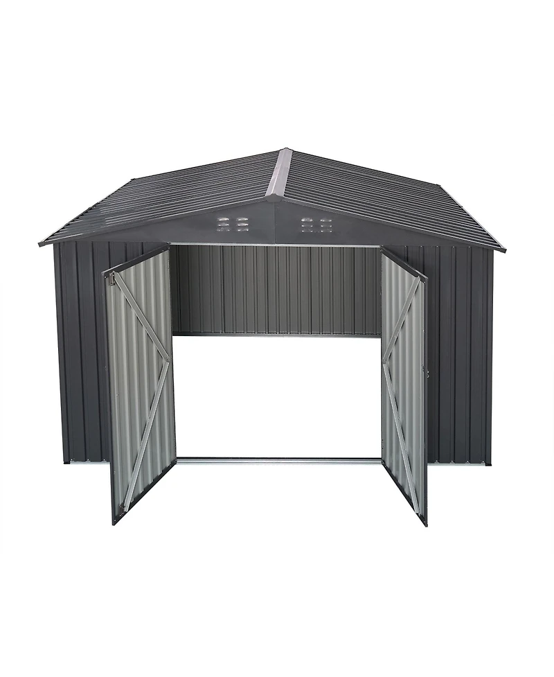 Mondawe 8FT x 10FT & Outdoor Storage Tool House with Lockable Door & Shutter Vents
