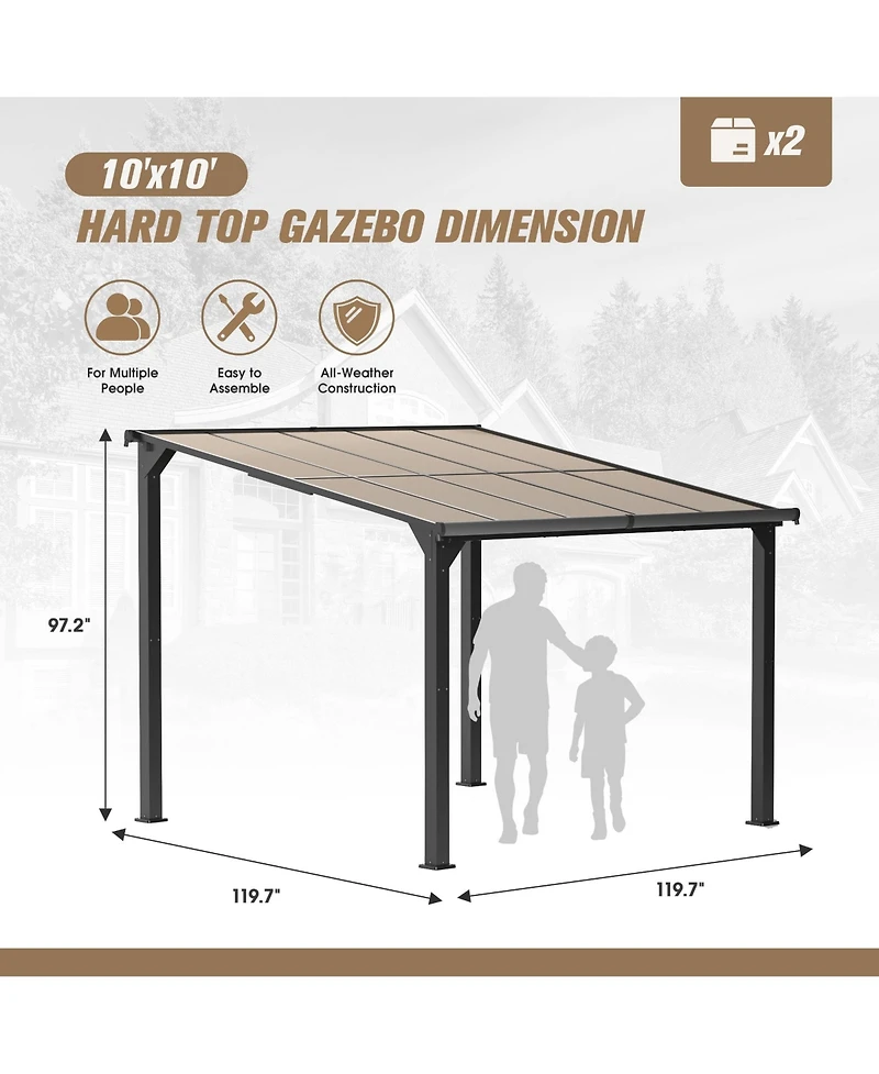 Mondawe 10 x Ft Lean to Gazebo
