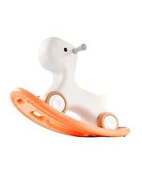 Slickblue Ride On 3 in 1 Rocking Horse for Toddlers with Balance Board and Smooth Wheels