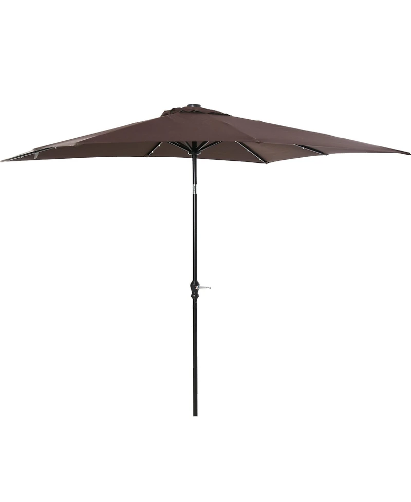 9 Foot Solar Led Patio Umbrella with Tilt and Crank